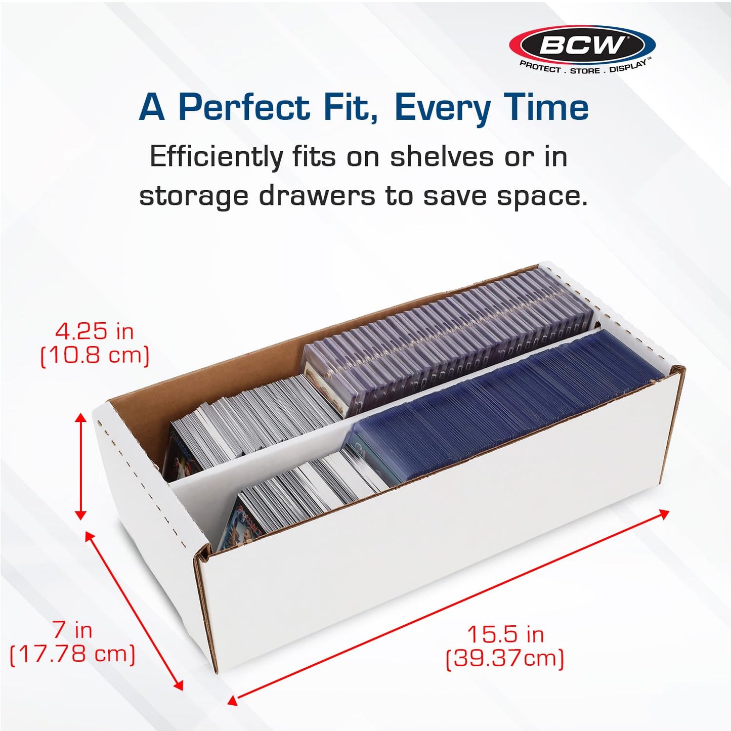 BCW Shoe Storage Card Box - 3 ct | Cardboard Box for Trading & Collectible Cards | Holds 1600 Standard Cards or 300 3x4 Toploaders | Gaming Card