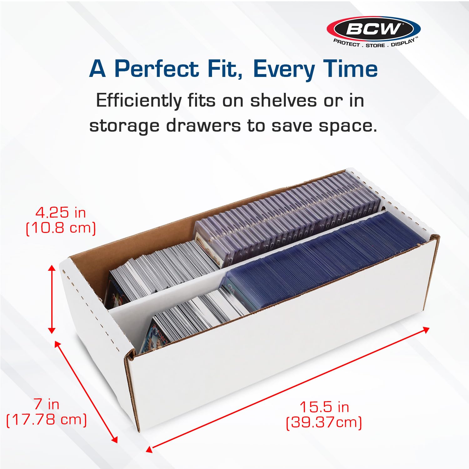 BCW Shoe Storage Card Box - 5 ct | Cardboard Box for Trading Cards, Gaming Cards, and Collectibles | Holds 1600 Standard Cards or 300 3x4 Toploaders |