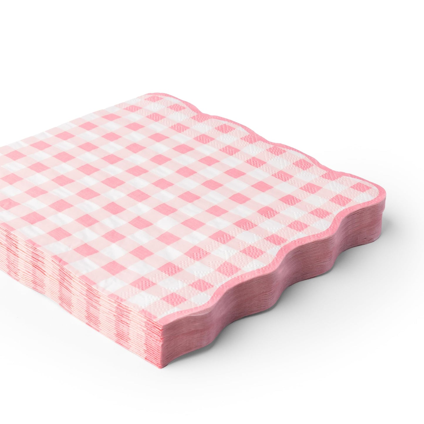 Bonjour Fête Pink Gingham Paper Party Dinner Napkins | Premium Party Supplies | Baby Showers, Tea Parties, Valentine's Day, & Festive Gatherings |