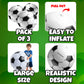 24-Inch Giant Inflatable Soccer Balls - Blow Up Party Decoration - 3 Pack