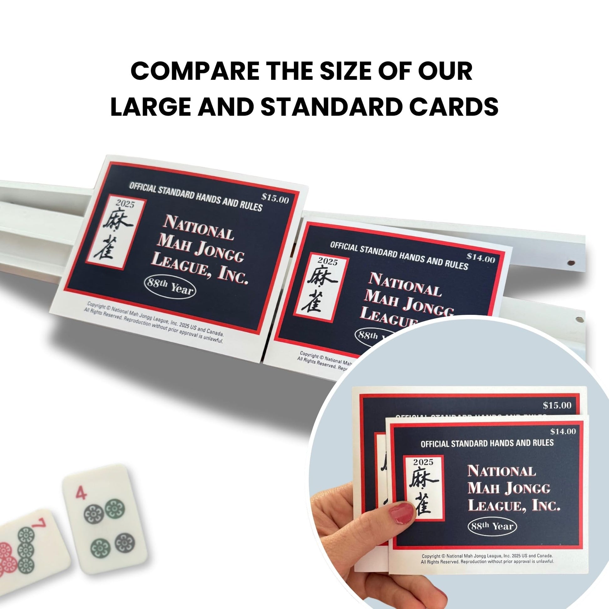 National Mah Jongg League 2025 Mahjong Large Size Cards Four-Pack Bundle - Official Hands and Rules for American Mahjong (Four Large-Size Cards)