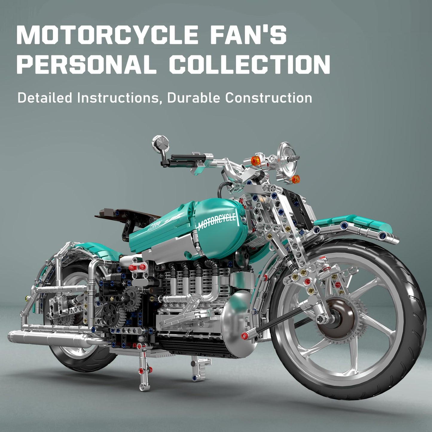 Mould King 23004 American Cruiser Motorcycle Building Set, MOC Classic Motorbike Model Kit for Display, Collectible Gift for Adult Teen(1971 Pcs)