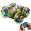 MOMONOVA Amphibious RC Stunt Car for Kids 4-12, Waterproof Remote Control Car with Colorful LED Wheels, 4WD Double-Sided 360° Flips, Car Toy for Pool
