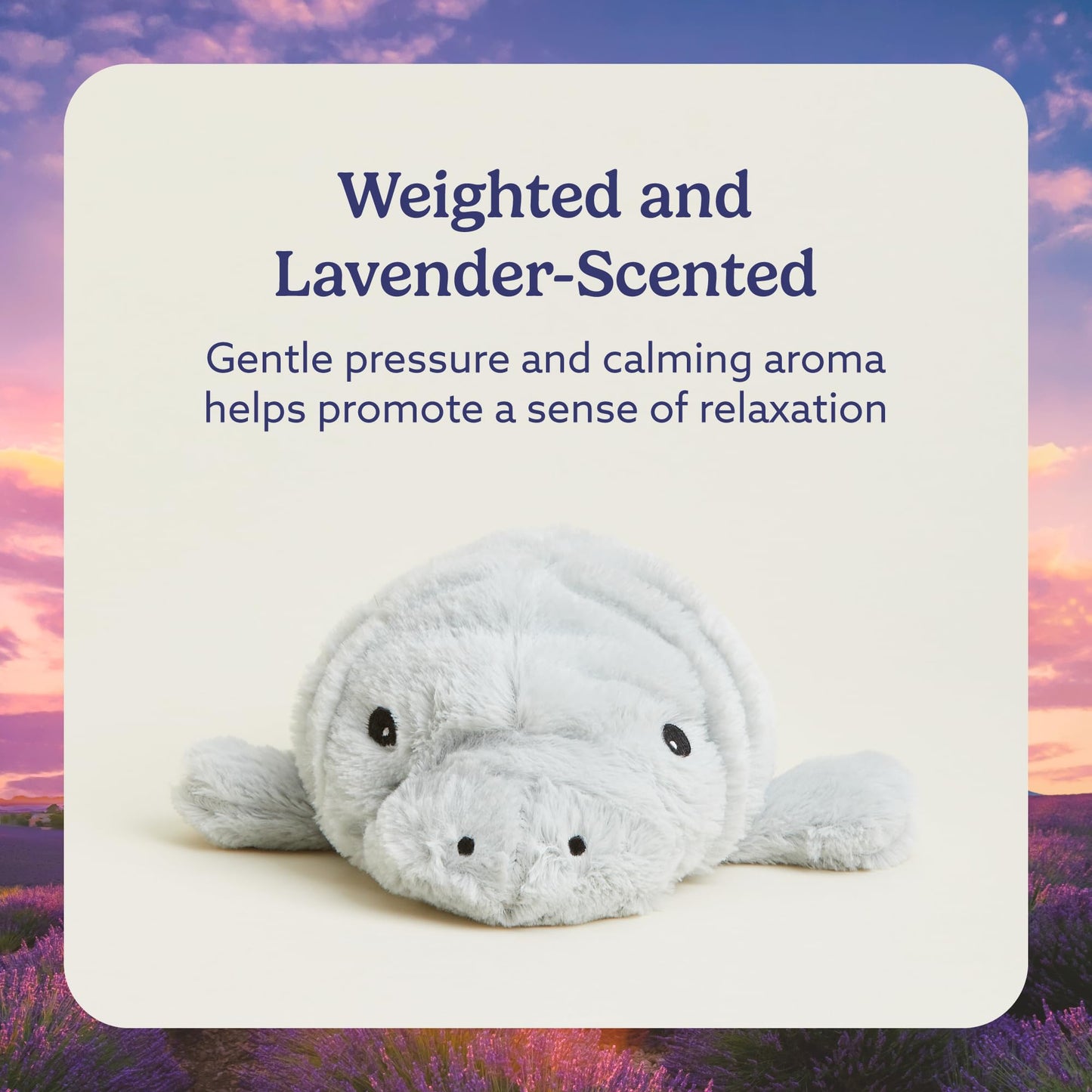 warmies Microwavable & Weighted Stuffed Animals, Manatee - Heated Stuffed Animal Plushie for Warmth & Comfort - Cute Soft Plush Toys for Adults