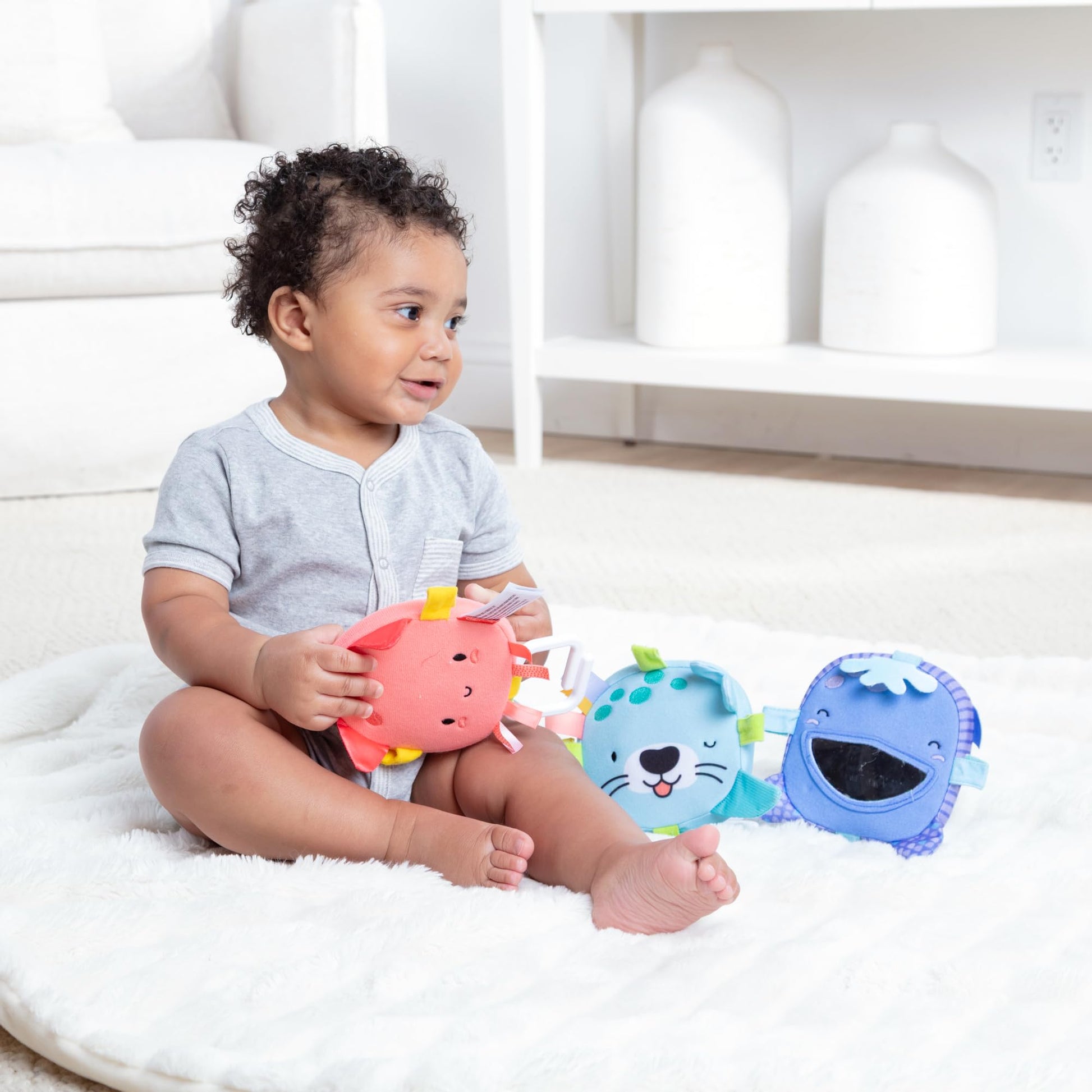 Melissa & Doug Ocean Waves Bounce-Back Sensory Toys 3-Pack Tummy Time