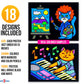 Super Pack of 18 Fuzzy Coloring Posters (Silly Kitties Edition) - Arts & Crafts for Kids, Toddlers, Girls, Boys & Adults - Great for Family Fun