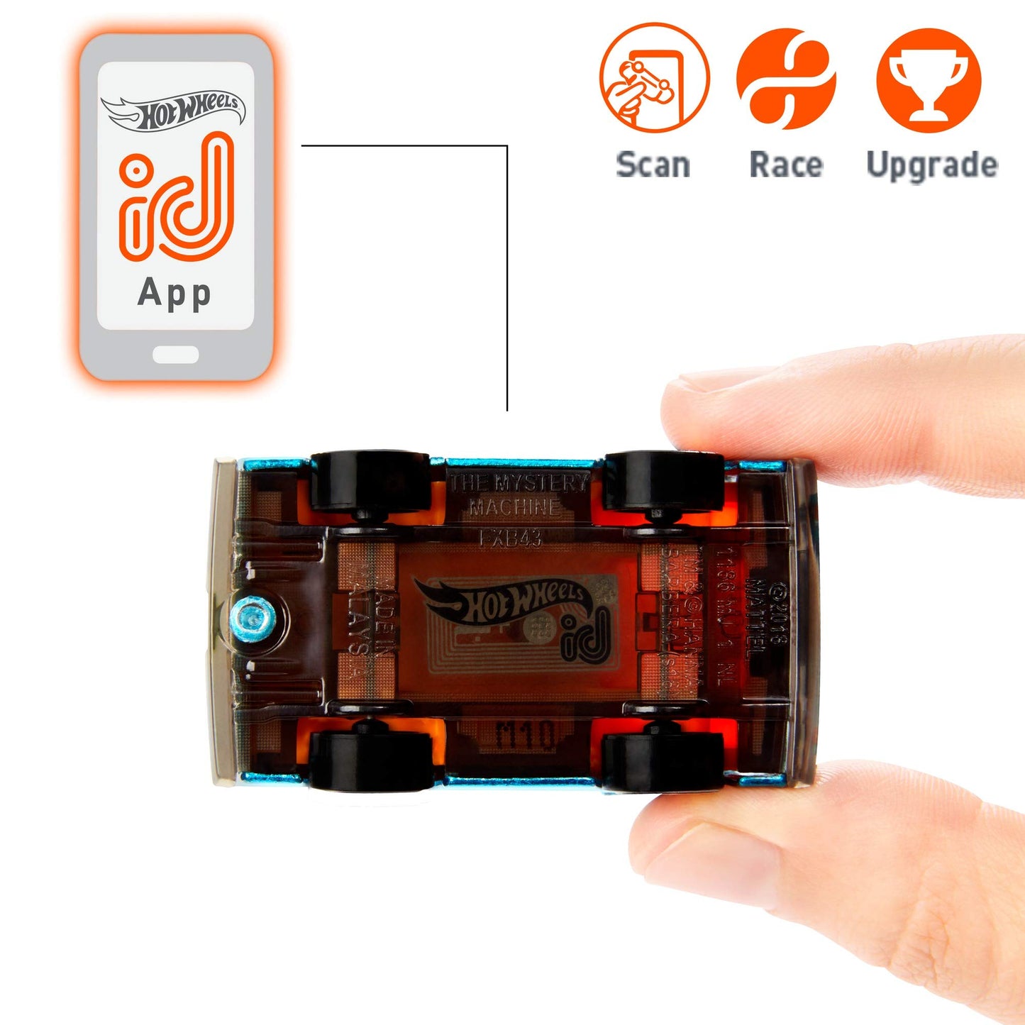 Hot Wheels id Vehicle Mystery Machine with Embedded NFC Chip, Uniquely Identifiable, 1:64 Scale, for Kids Ages 8 Years and Older