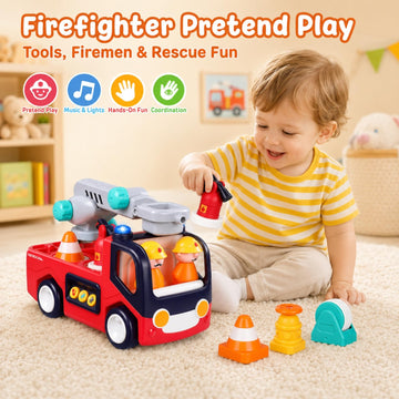 Interactive Fire Truck Toy for Toddlers 18 Month+ 2 3 Year Old Boys Girls