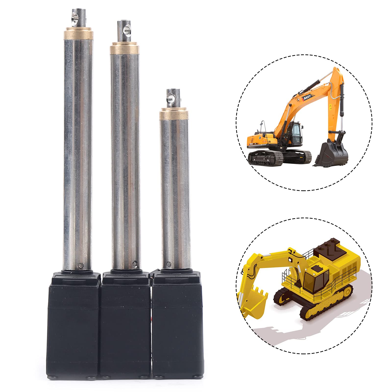 3Pcs Drive Rod Metal Arm Driving Handle, High Hardness Quality Aviation Magnesium Aluminum Alloy Drive Rod for RC Excavator Parts Huina 1592 RC