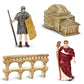 Safari Ltd. Ancient Rome Super Toob - Mini Figurines: Gladiator, Noblewoman, Centurion, Senator, Caesar, Emperor, Colosseum, Aqueduct, Pantheon & More