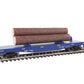 Walthers Trainline Log Dump Car with 3 Logs-Ready to Run-Alaska Railroad #17102 (Blue, Yellow Conspicuity Marks) 931-1770 HO Scale Model Railroad