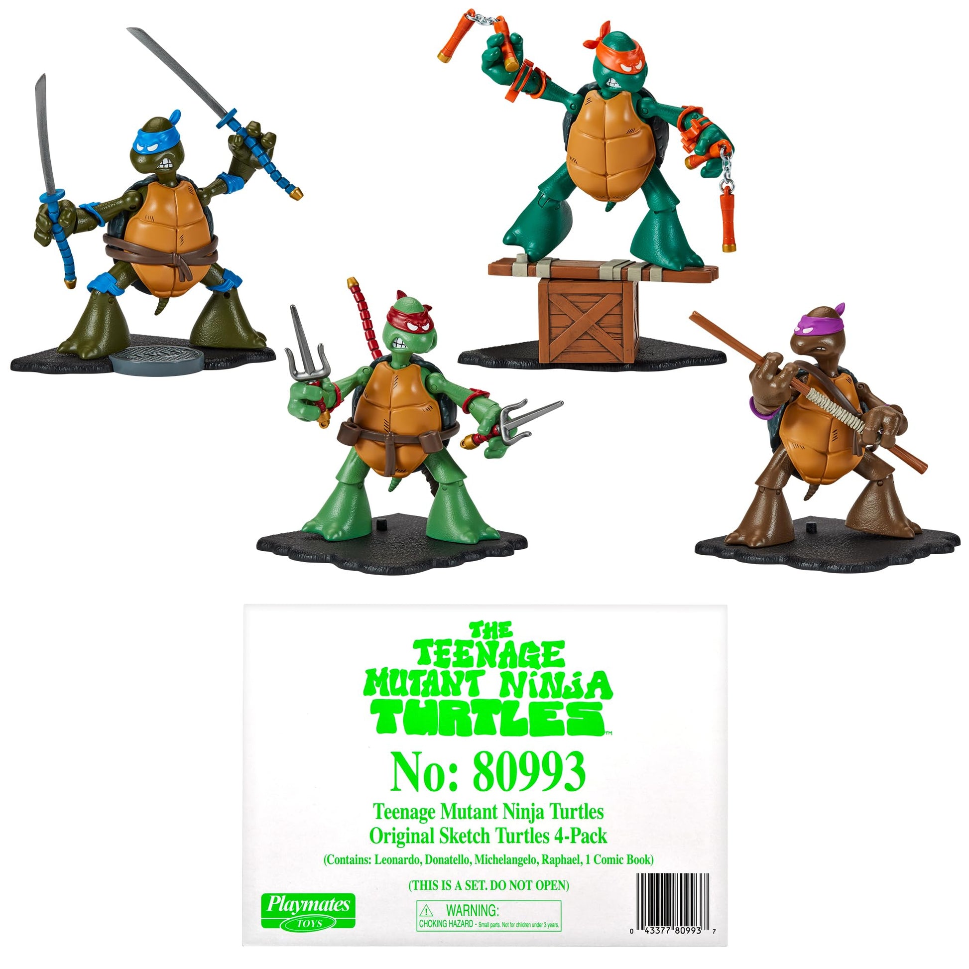Teenage Mutant Ninja Turtles: Original Sketch Collector Figure with Comic Book by Playmates Toys