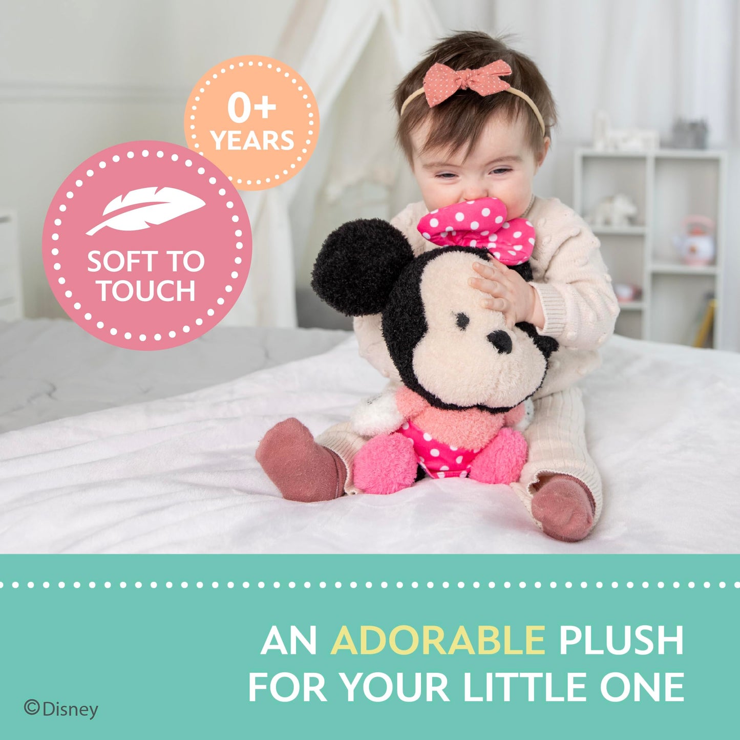 Disney Baby Minnie Mouse Cuteeze Stuffed Animal Plush for Baby and Toddler Boys and Girls - 12 Inches