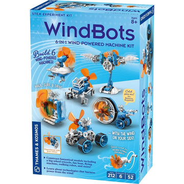Thames & Kosmos WindBots 6-in-1 Engineering STEM Kit | Build 6 Wind-Powered Bots, No Batteries/Electricity Required | Explore Wind Technology, Gear