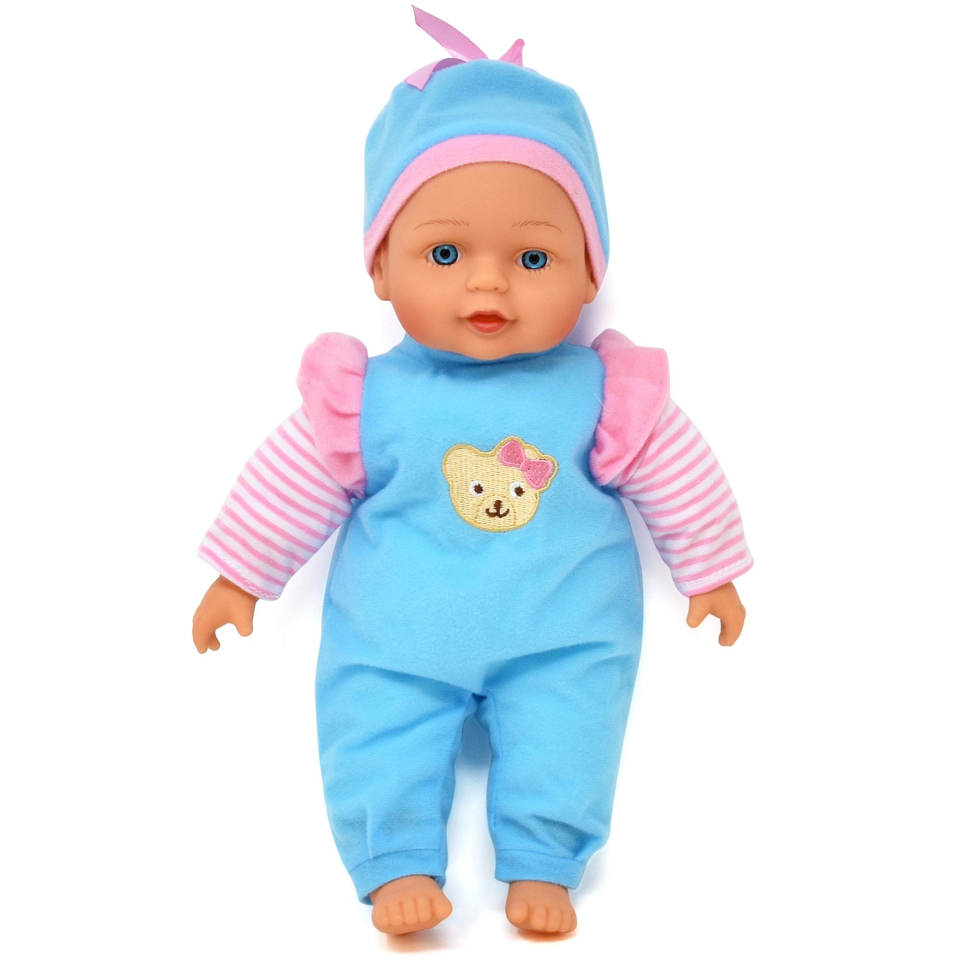 13in Soft Baby Doll with Take Along Pink Backpack Carrier, Briefcase Pocket Fits Accessories and Clothing