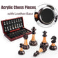 VAMSLOVE Chess Set Large 16''/42cm Folding Wooden Board with Deluxe Weighted Acrylic Chess Pieces - 3.5" King with Storage Slots for Adults House