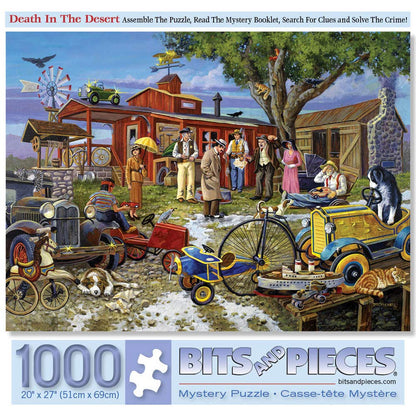 Bits and Pieces - 1000 Piece Jigsaw Puzzle for Adults 20" X 27" - Death in The Desert Mystery Puzzle - 1000 pc Solve The Mystery Jigsaws by Artist