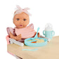 LullaBaby - Doll Clip On Table Seat - 14-inch Baby Doll Accessories - Bib & Pretend Food - Imaginative Play - Toy for Kids 2 Years +