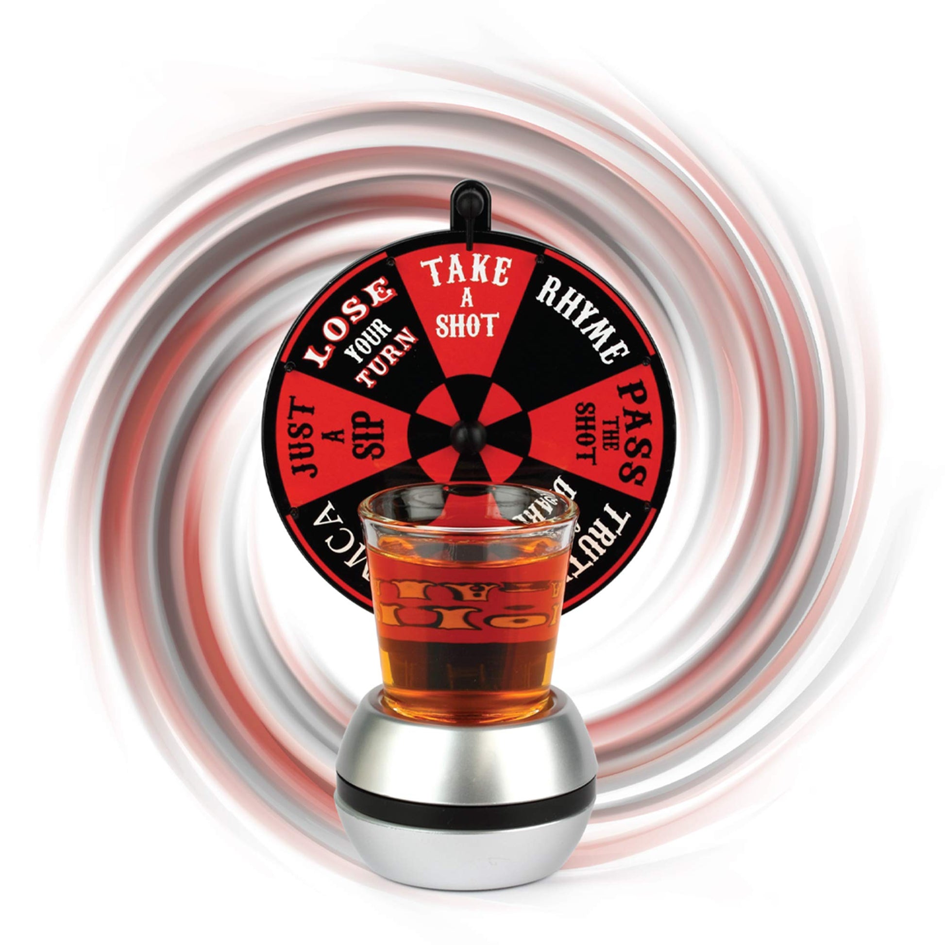 Barbuzzo Funwares Wheel of Shots - Roulette-Style Party Game - Spin the Roulette Wheel for Fun Challenges - Perfect for Bachelor Party, 21st Birthday