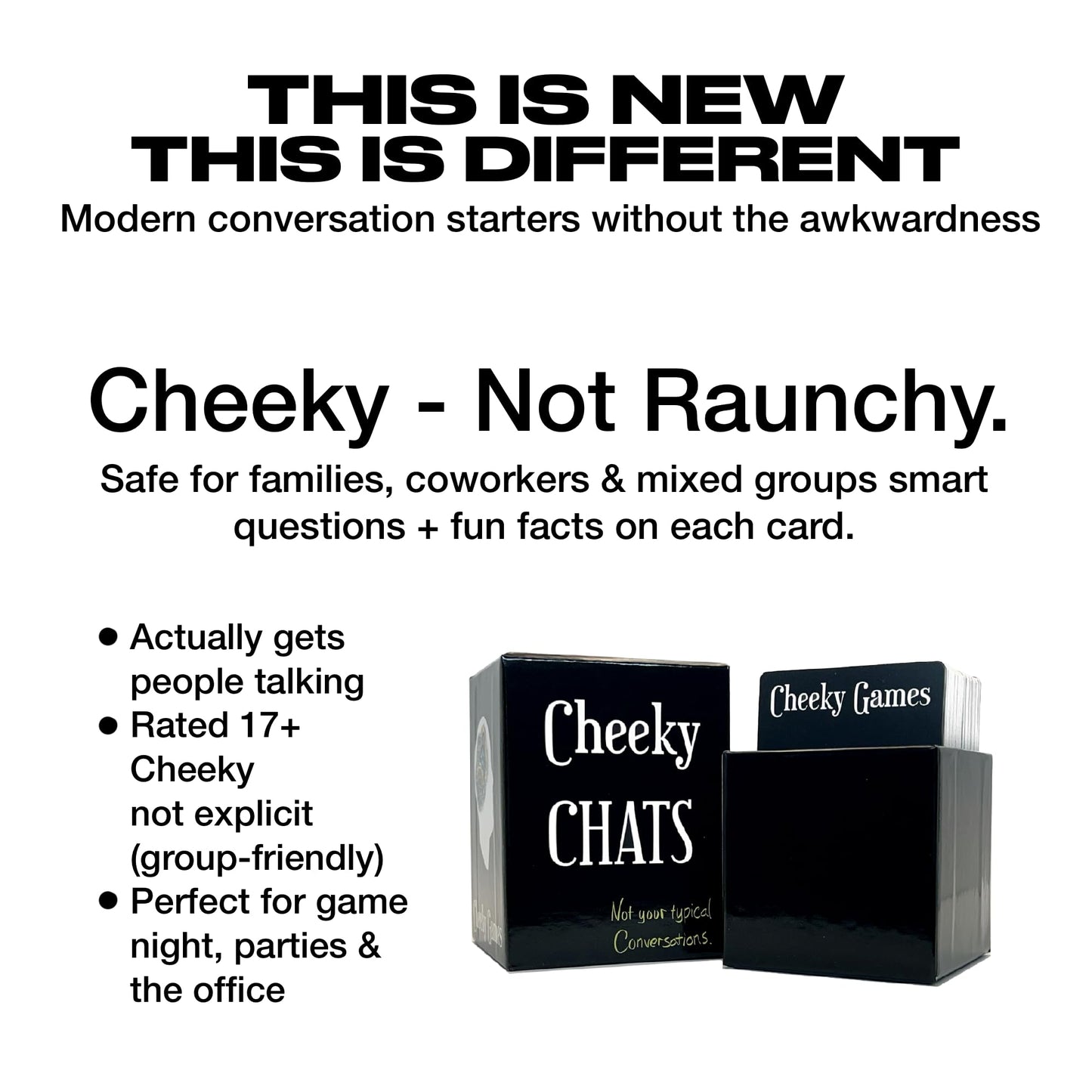 Cheeky Chats - A Conversation Card Game for Couples, Friends & Family | Fun Icebreaker Questions for Date Night, Game Night & Road Trips | Great Gift