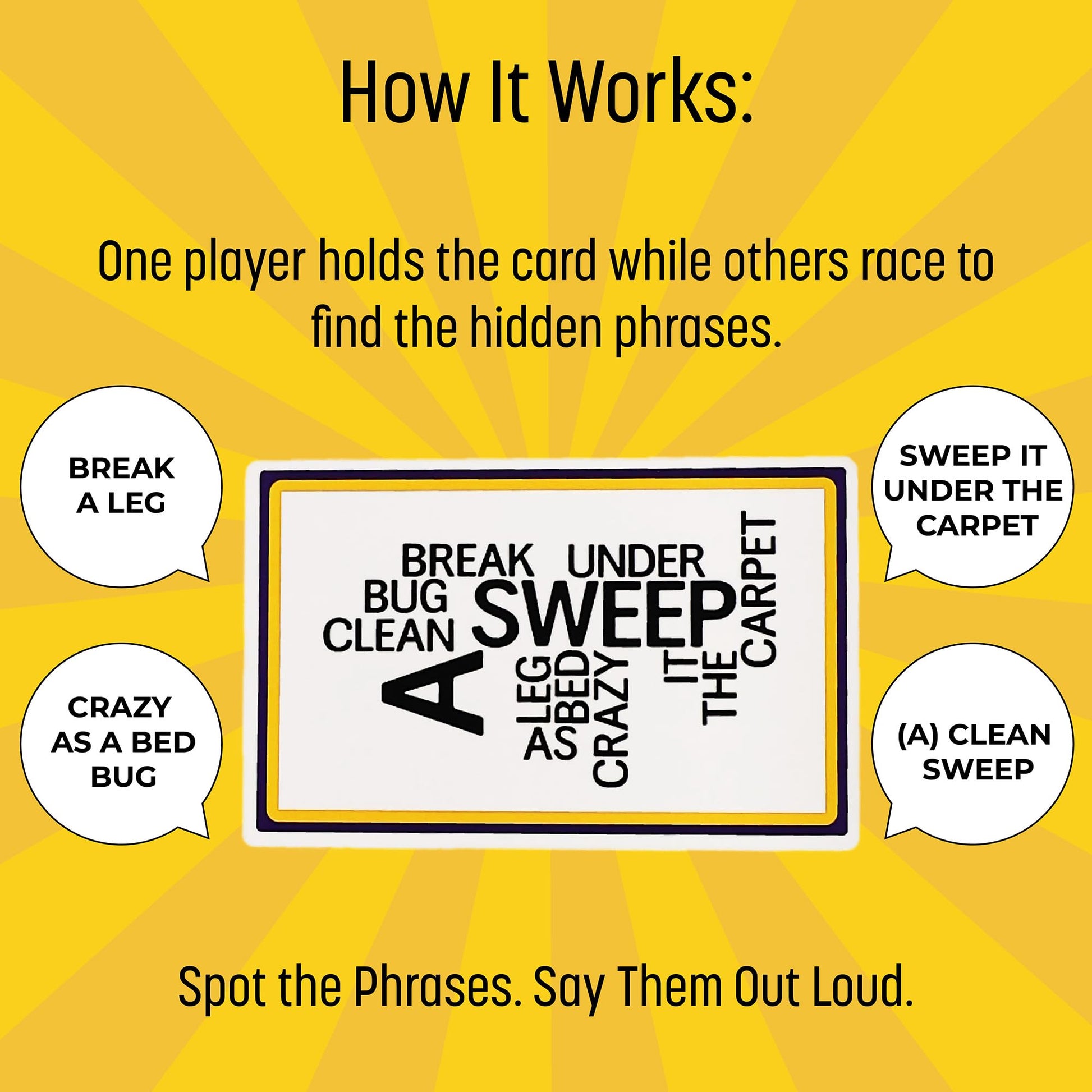 Phrase Maze Word Puzzle Party Card Game for Teens and Families Ages 10+ Hidden Phrase Pattern Recognition Brain Teaser for 2-6 Players - Adult Games