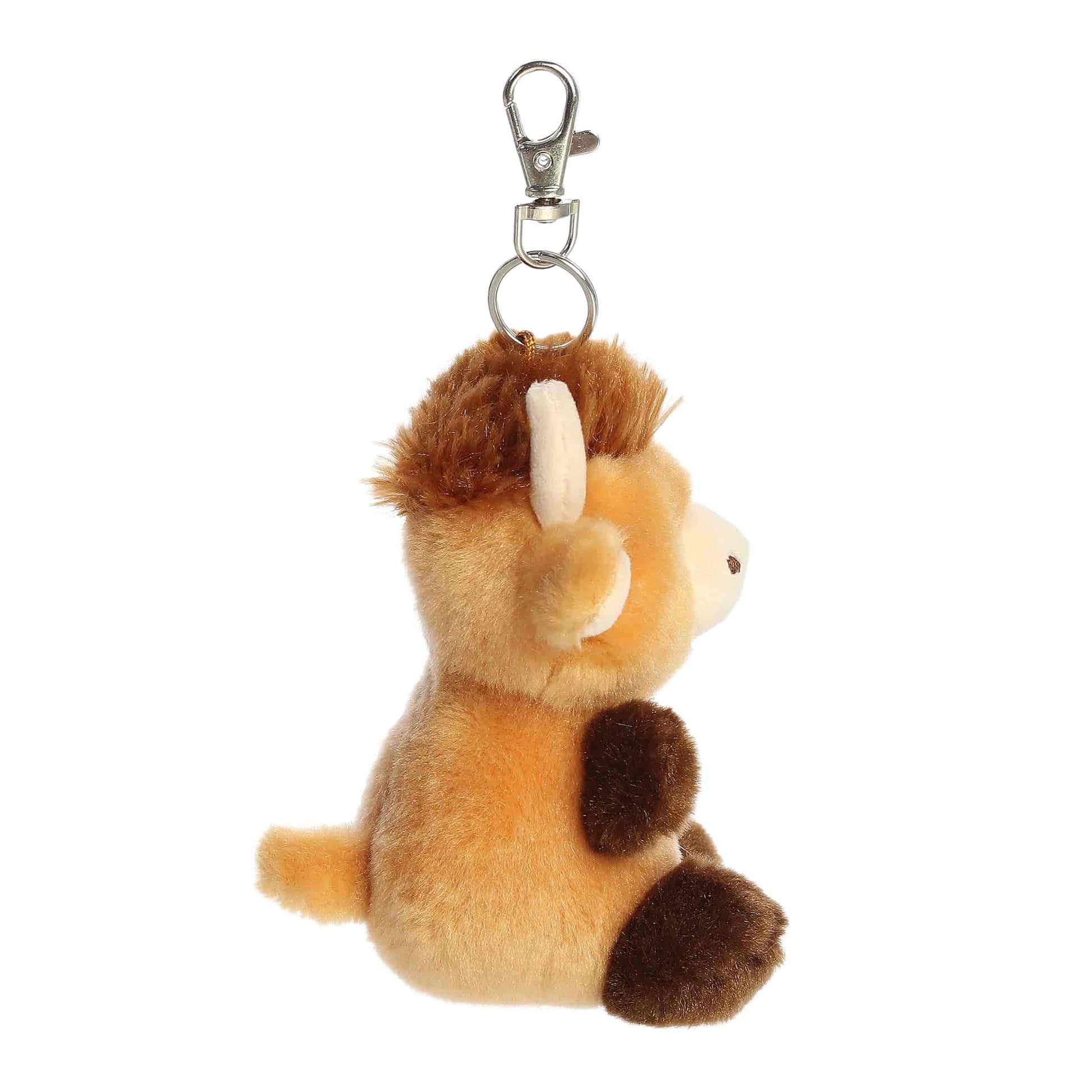 Aurora® Adorable Palm Pals™ Hubert Highland Cow™ Clip-On - Fun Collectible Plush for Kids and Adult Collectors - Perfect for Decorating Rooms