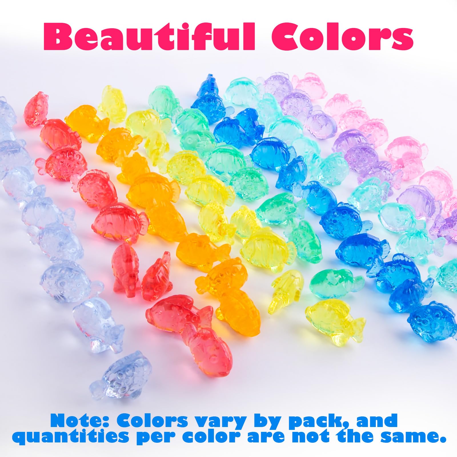 Niceup 130pcs Plastic Little Tropical Fish Ocean Party Favors Sensory Bin Filller Bulk Fake Fishes Miniature Toys Under Sea Mermaid Pool Diving Gems