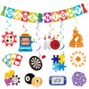 Game Night Decorations Funny Game Night Party Decorations with Chess Chess Card Game On Theme Banner Hanging Siwrls Ceiling Streamers Stickers