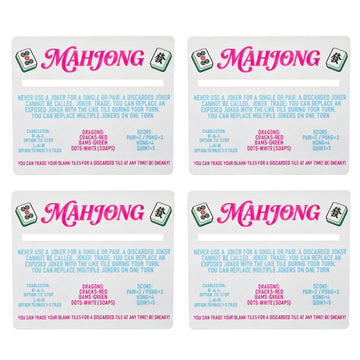 CTHMTMXS 4 Pack Acrylic Mahjong Line Reader with Rules, American Mahjong Line Finder and Reference Guide, Beginner-Friendly Mah Jongg Accessories