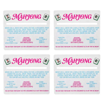 CTHMTMXS 4 Pack Acrylic Mahjong Line Reader with Rules, American Mahjong Line Finder and Reference Guide, Beginner-Friendly Mah Jongg Accessories