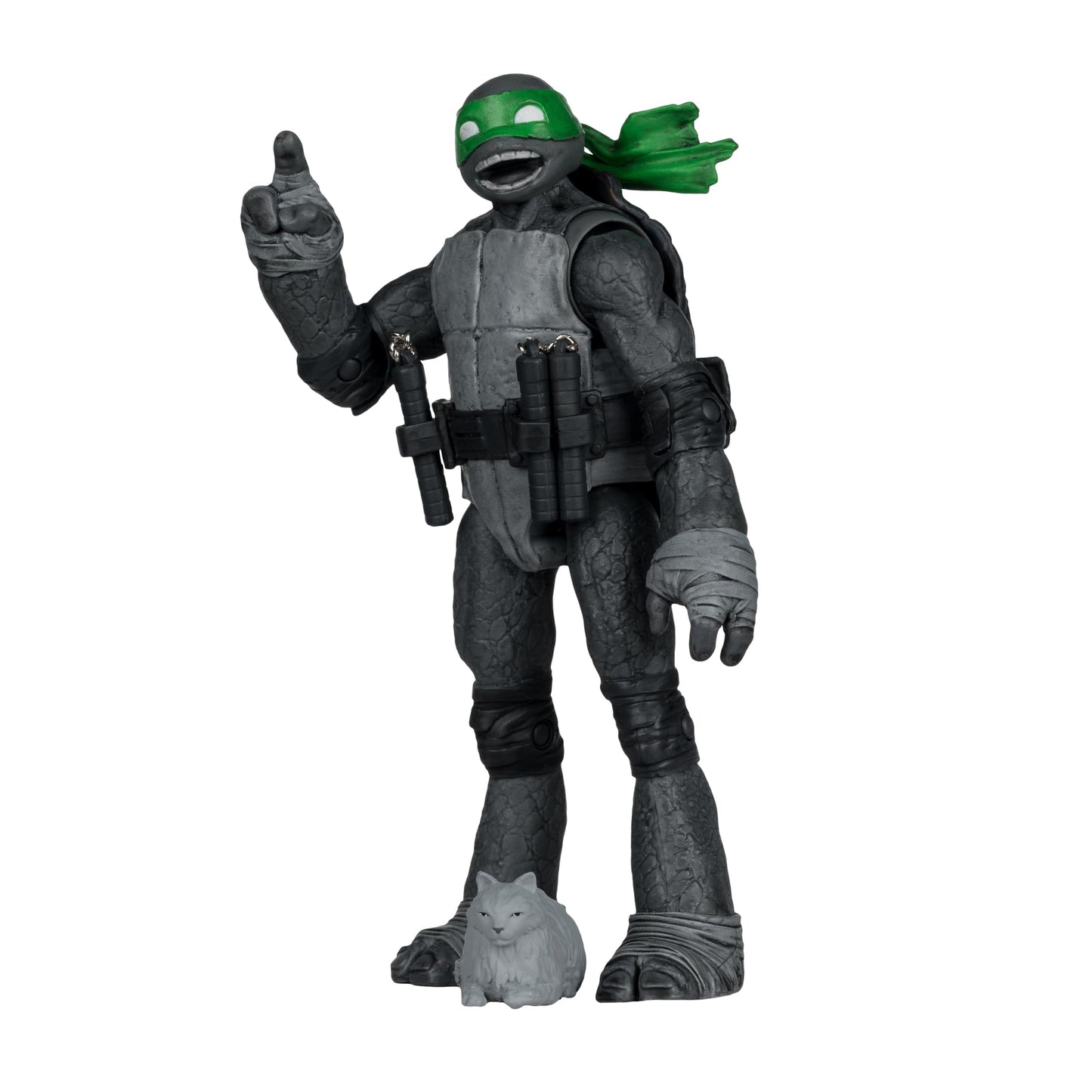TMNT 5IN FIGURE WITH COMIC (BLACK WHITE & GREEN VARIANT) - MICHAELANGELO (BLACK WHITE & GREEN VARIANT)