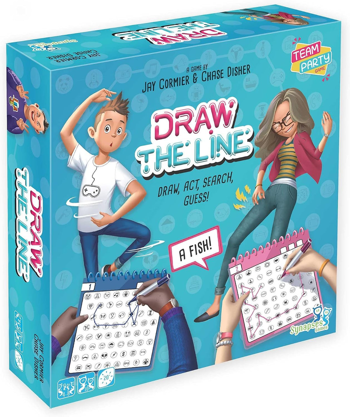 Synapses Games | Draw the Line | Family-Friendly Party Game | 4 to 8 Players | 20 Minutes | Ages 10+