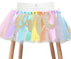 Pastel Rainbow High Chair Banner for 1st Birthday - Party Supplies with Tutu Skirt and Pennant