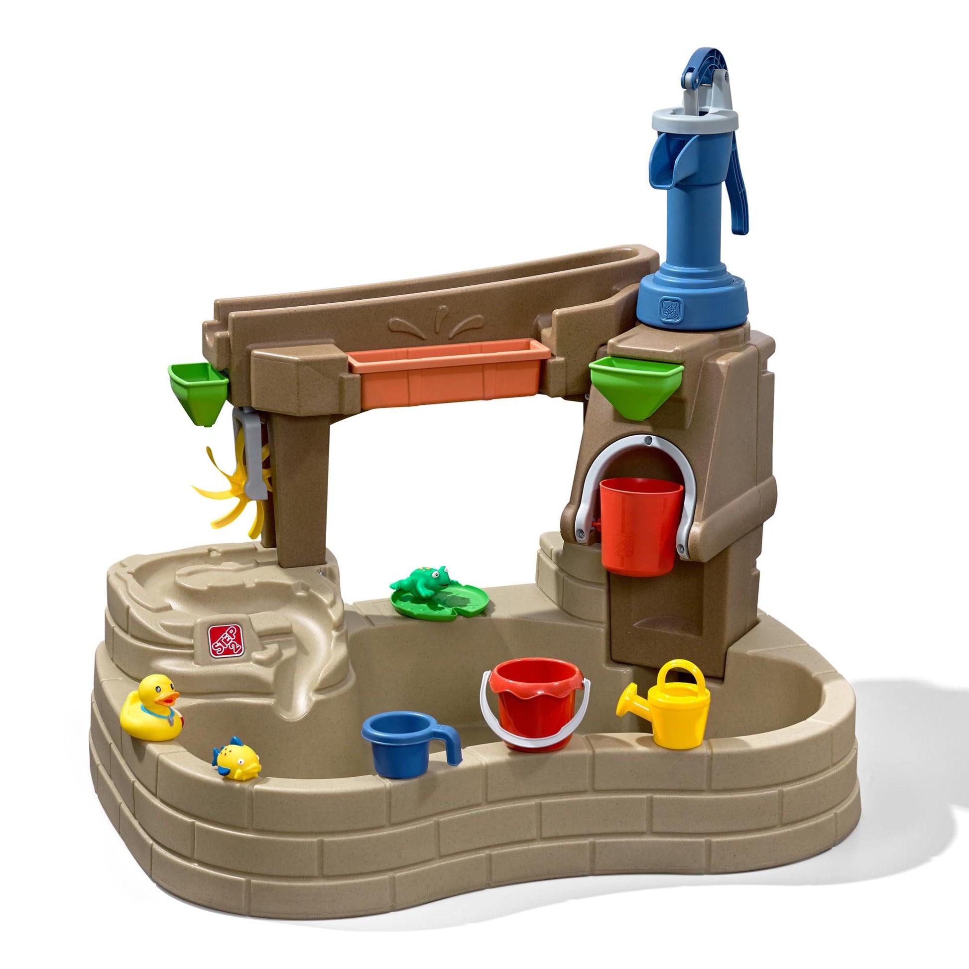 Step 2 Pump & Splash Discovery Pond Water Table, Kids Water Sensory Activity Pool, Summer Outdoor Toys, 10 Piece Toy Accessories, For Toddlers 2+