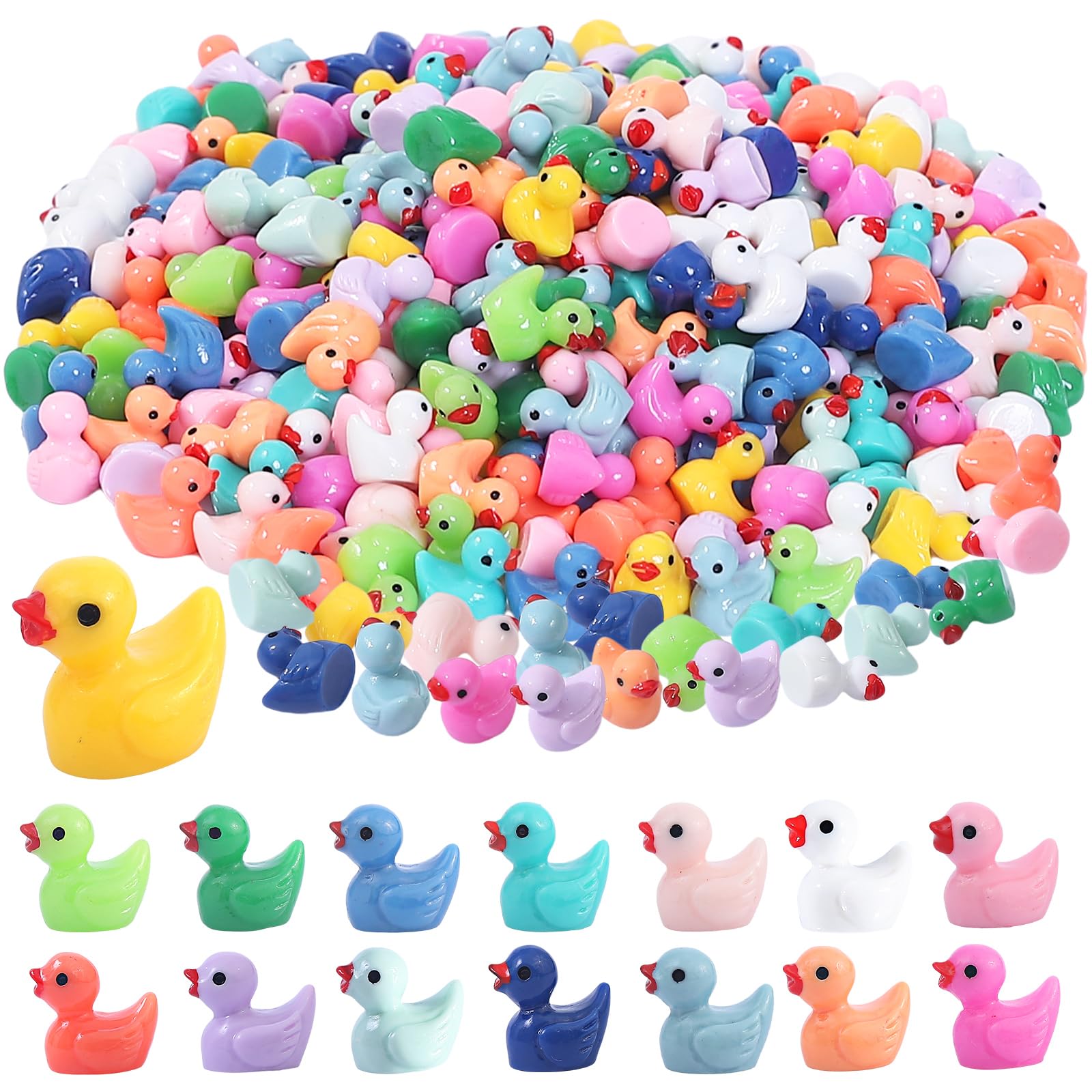 CozyWhimsy Mini Ducks 300 Pack Tiny Duck Figurines Bulk