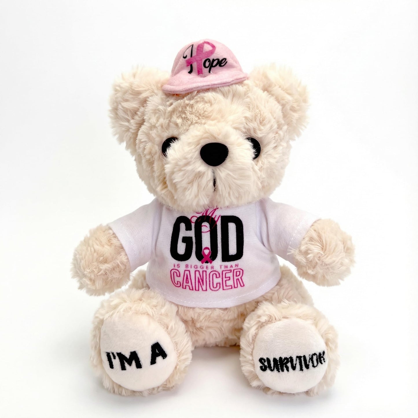 SHSEEN Breast Cancer Survivor Teddy Bear, 8 Inch Comfort Plush
