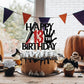 Black Glitter Killer Happy 13th Birthday Cake Topper, Halloween Zombie Vampire Bloody Friday Birthday Décor, Halloween Horror Themed 13th Birthday
