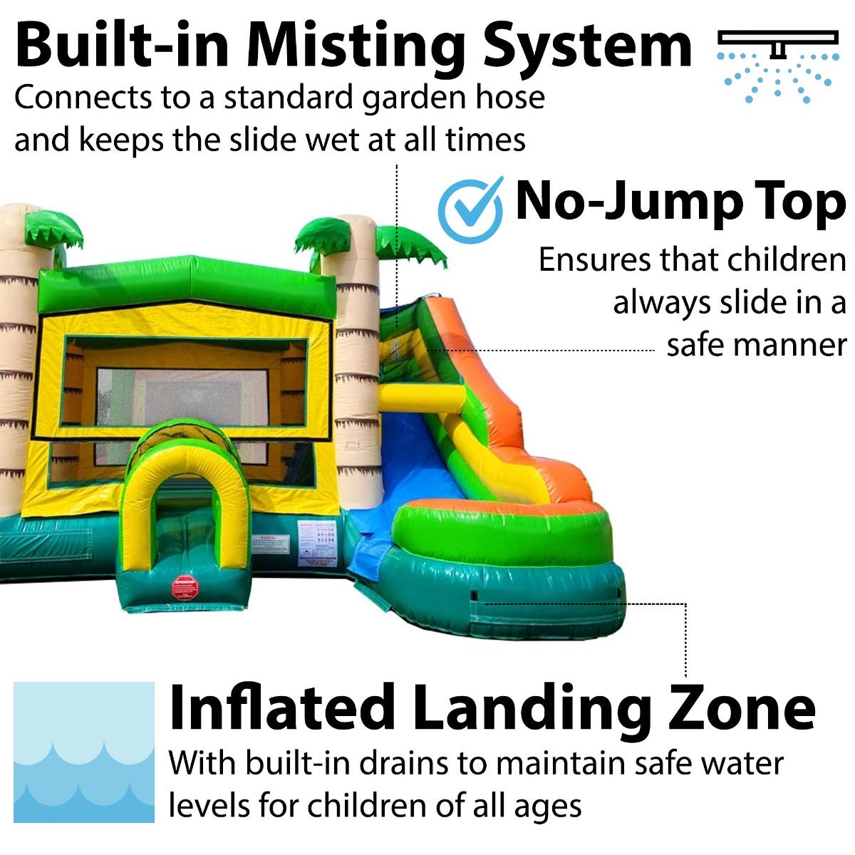 TentandTable Modular Inflatable Bounce House with Water Slide, Tropical