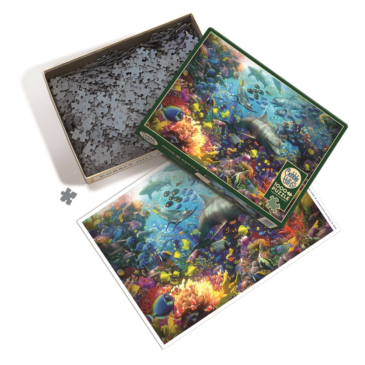Cobble Hill 1000 Piece Puzzle - Vibrant Sea - Sample Poster Included