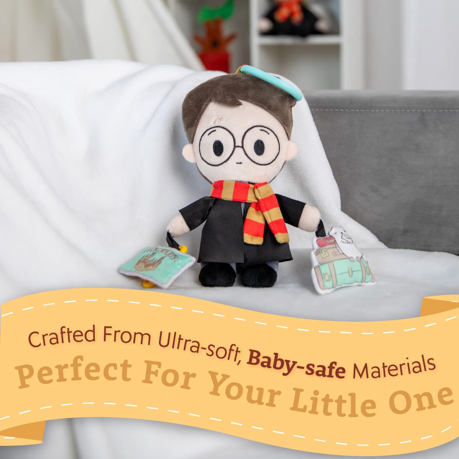 Kids Preferred Harry Potter On The Go Activity Toy with Teether, On The Go Clip, Crinkle Texture, and Jingle Bell