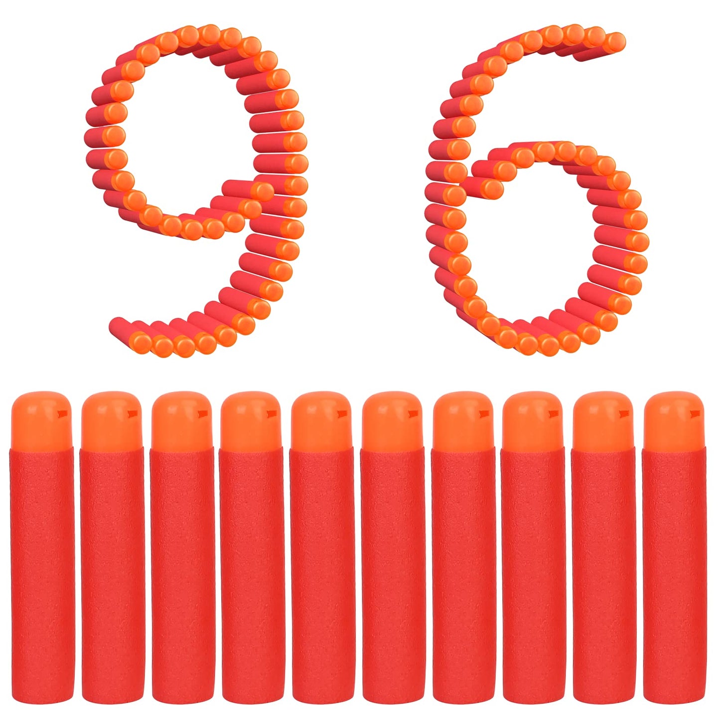 lififun Mega Dart Refill Pack 96 Pcs Compatible with Nerf N-Strike Mega Series Blasters, Red