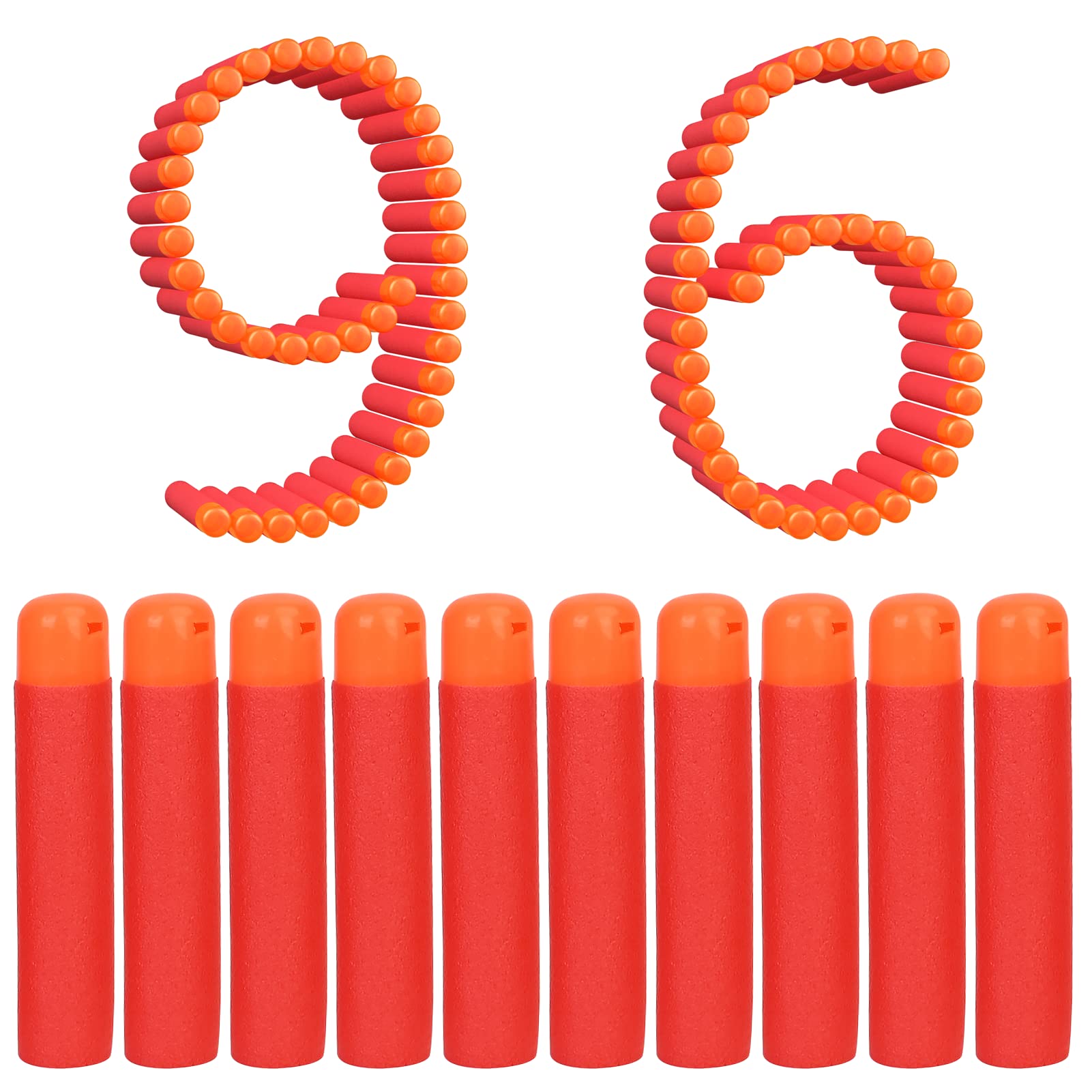 lififun Mega Dart Refill Pack 96 Pcs Compatible with Nerf N-Strike Mega Series Blasters, Red