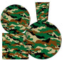 Oojami Camouflage Party Supplies for 30 Guests - Camo Birthday Decorations Set with 9" Dinner Plates, 7" Dessert Plates, 12 oz Cups, 3-Ply Napkins