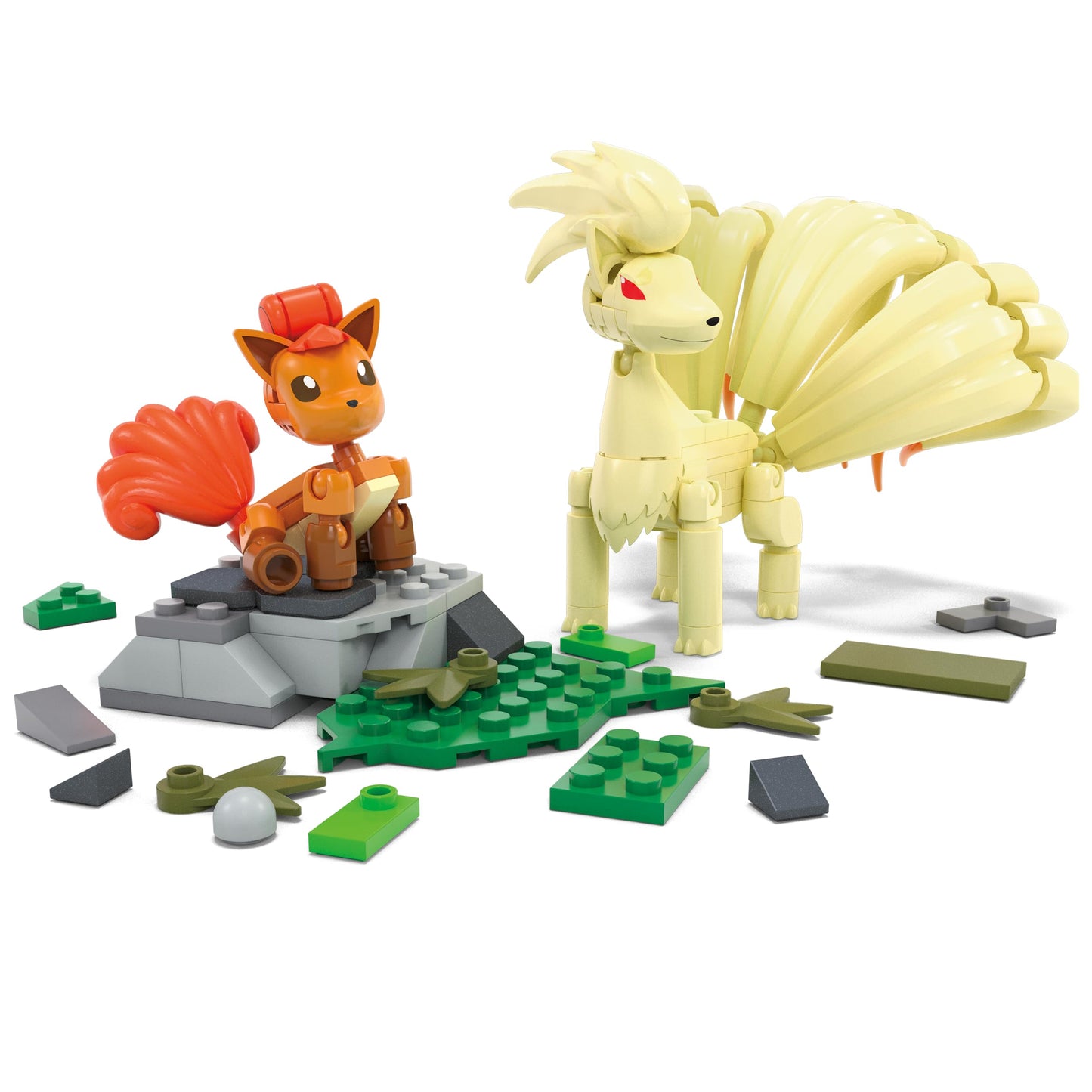 Mega Pokémon Evolution of Vulpix 2 Figures (Vulpix and Ninetals) 145 Building Blocks, Toy +7 Years (Mattel HTH79)