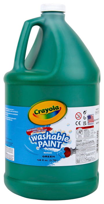 Crayola Washable Paint for Kids - Green (1 Gallon), Kids Arts and Crafts Supplies, Non Toxic, Bulk