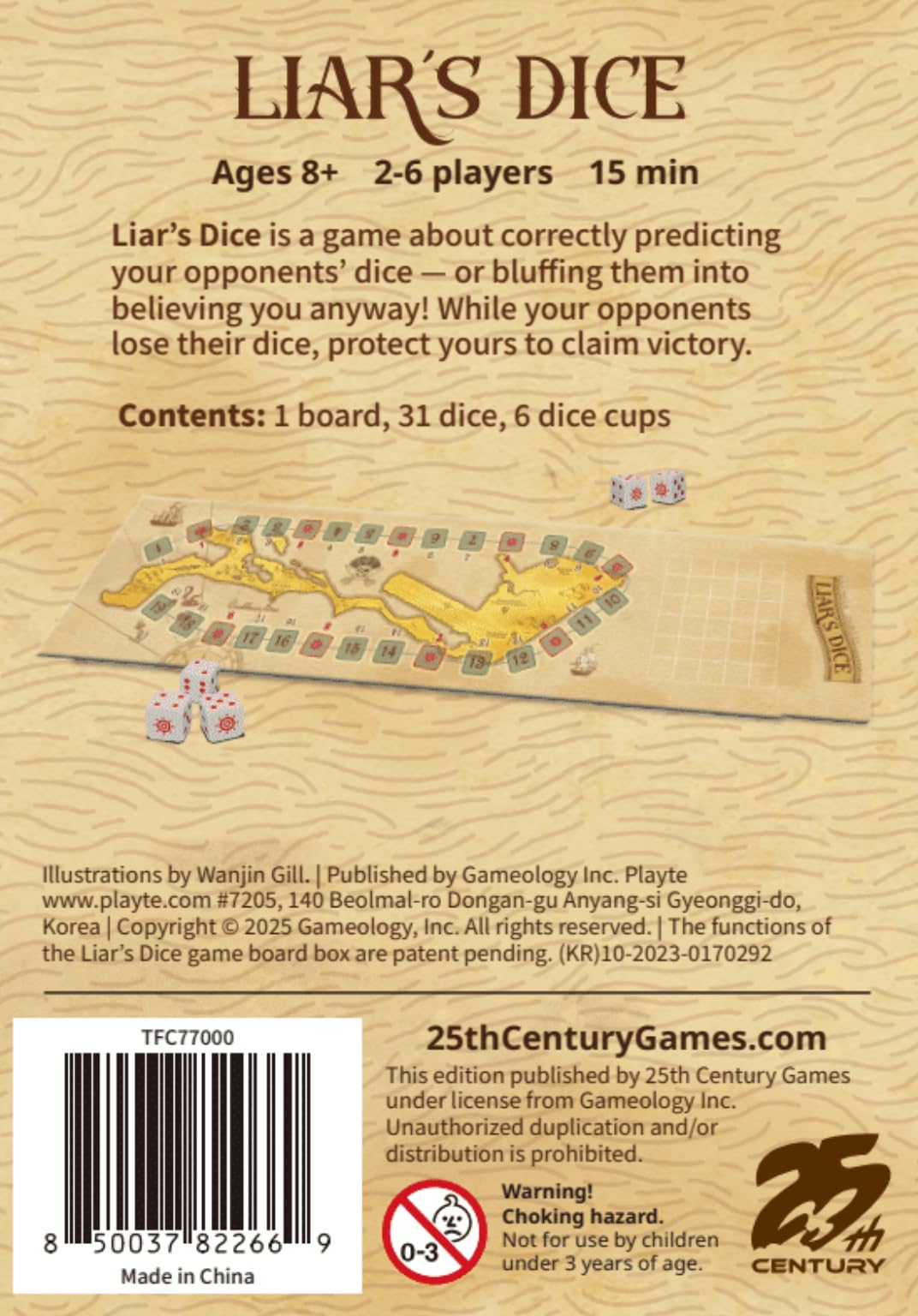 Liar’s Dice Game, Fast-Paced Bluffing Dice Game for 2-6 Players, Ages 8+