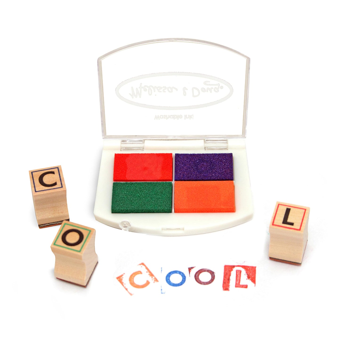 Melissa & Doug Wooden Alphabet Stamp Set - 56 Stamps with Lower-Case and Capital Letters Preschool Writing Toys, ABC Stamps, Kids Arts & Crafts,