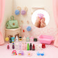 93 PCS Miniature Dollhouse Accessories Dollhouse Bathroom and Makeup Set with Towel Toothbrush Shampoo Toiletries Mini Perfume Shoes Backpack for Girl