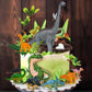 GLAHORSE 26 PCS Dinosaur Cake Toppers With Dinosaur Eggs, Leaves, Trees - Cake Decorations For Kids Birthday Party