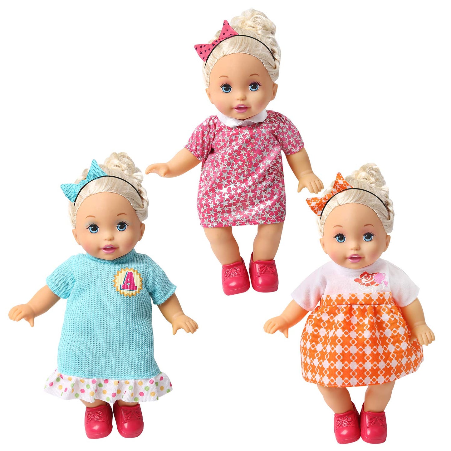 BOBO Clothes Set of 12 for 12-14-16 Inch Alive Lovely Baby Doll Clothes Dress Outfits Costumes Dolly Pretty Doll Cloth Handmade Girl Christmas